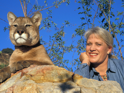 Joan Embery with mountain lion