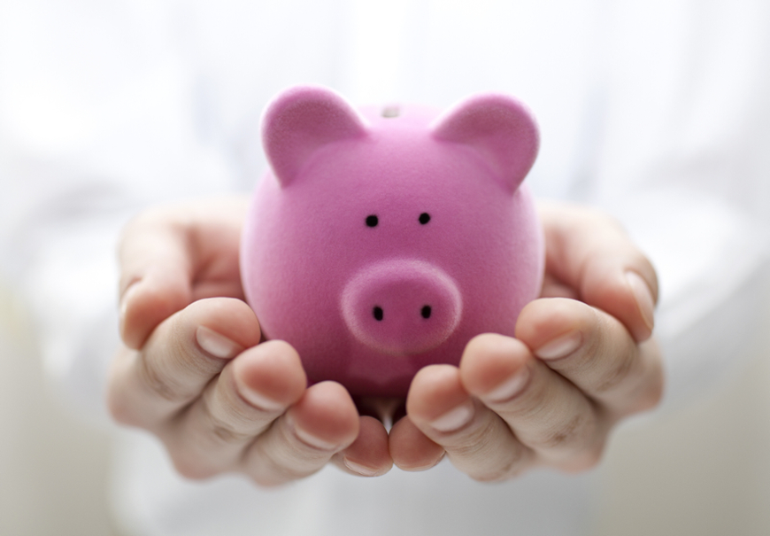 hands holding piggy bank