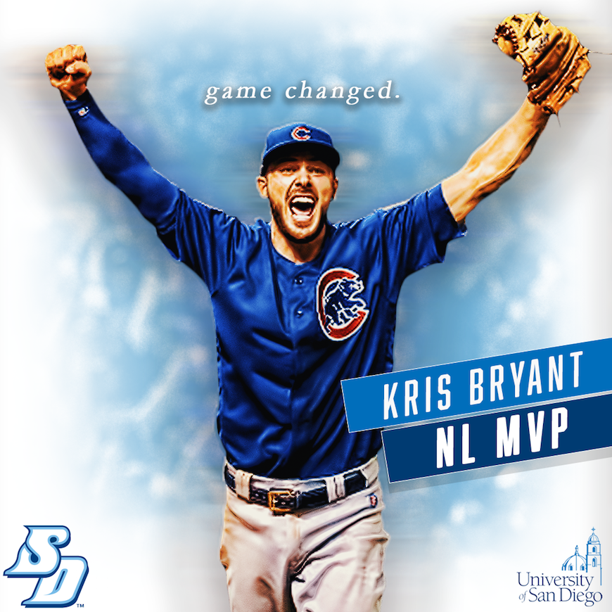 Dream Season Complete: Kris Bryant Wins National League MVP Award -  University of San Diego